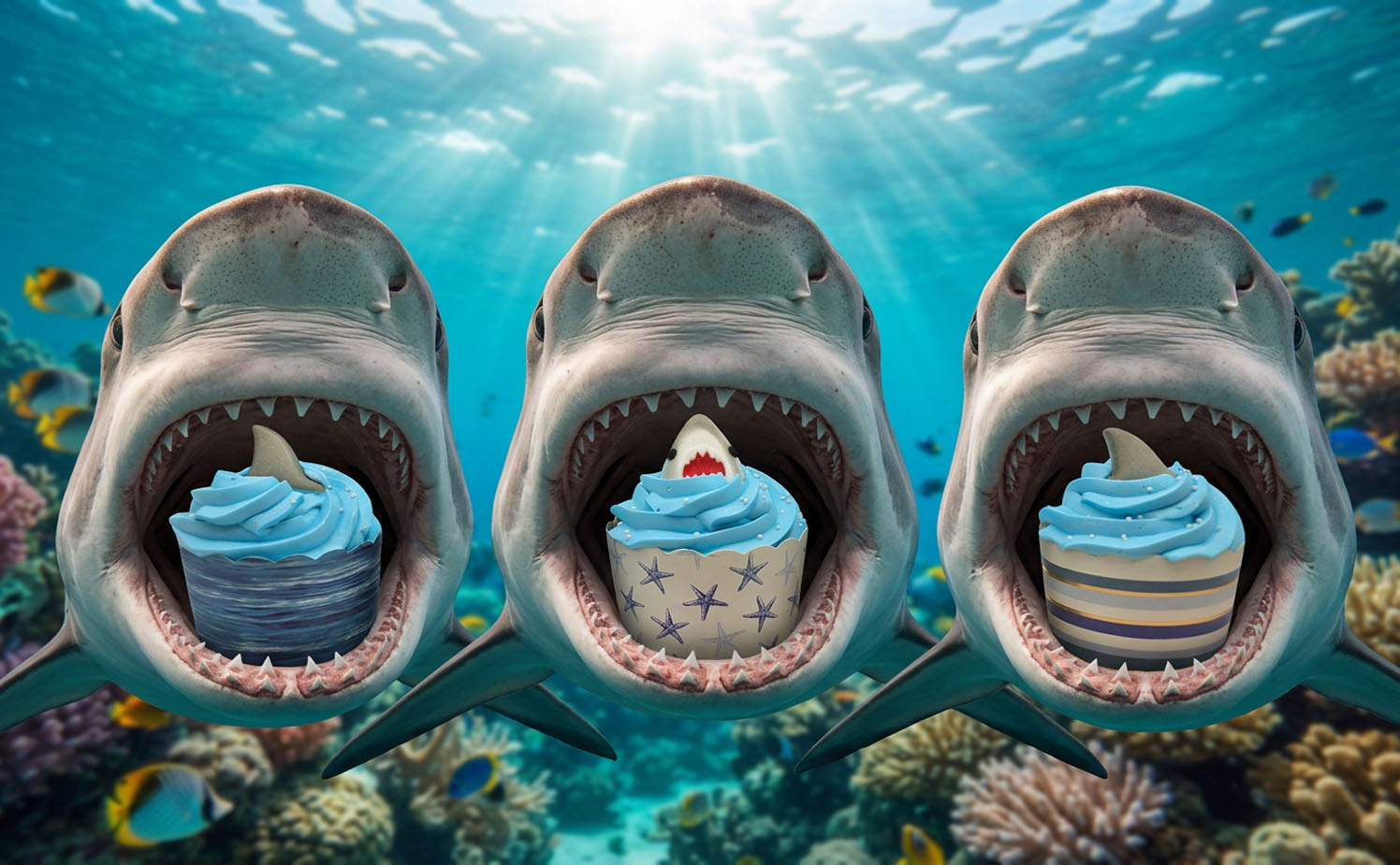 Blueberry Bullshark - Cupcake of the Month